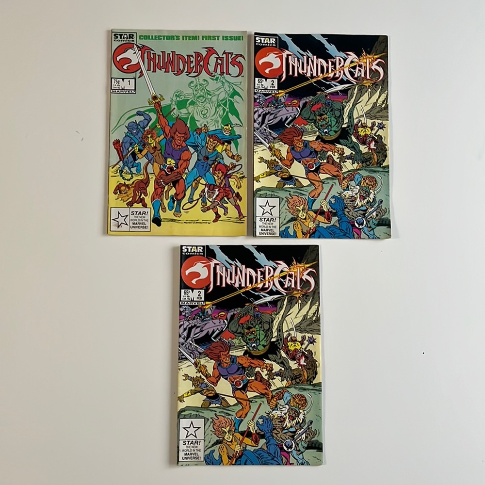 LOT OF 2 Star Comics THUNDERCATS #1 #2(x2) 1st Appearance Marvel 1985 UC Vintage